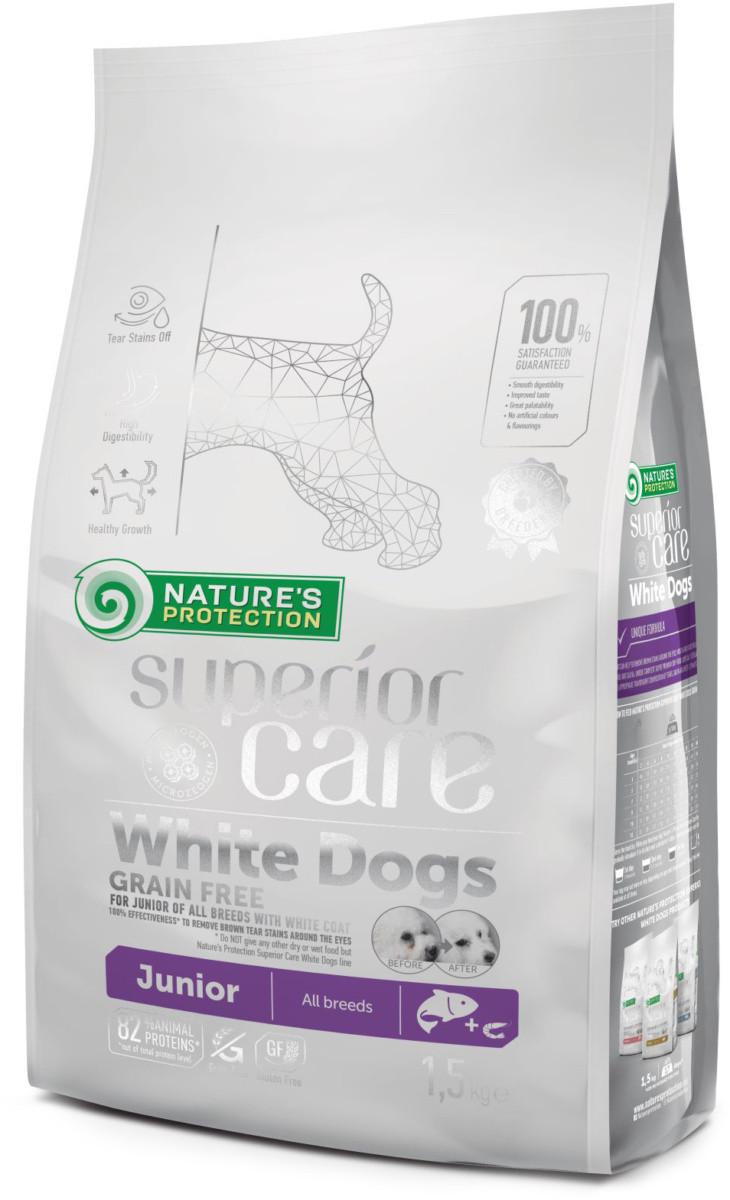 Корм сухой Nature's Protection Superior Care White Dogs Grain Free Junior All Breeds для юниоров беззерновой 1,5 кг (4771317456717)