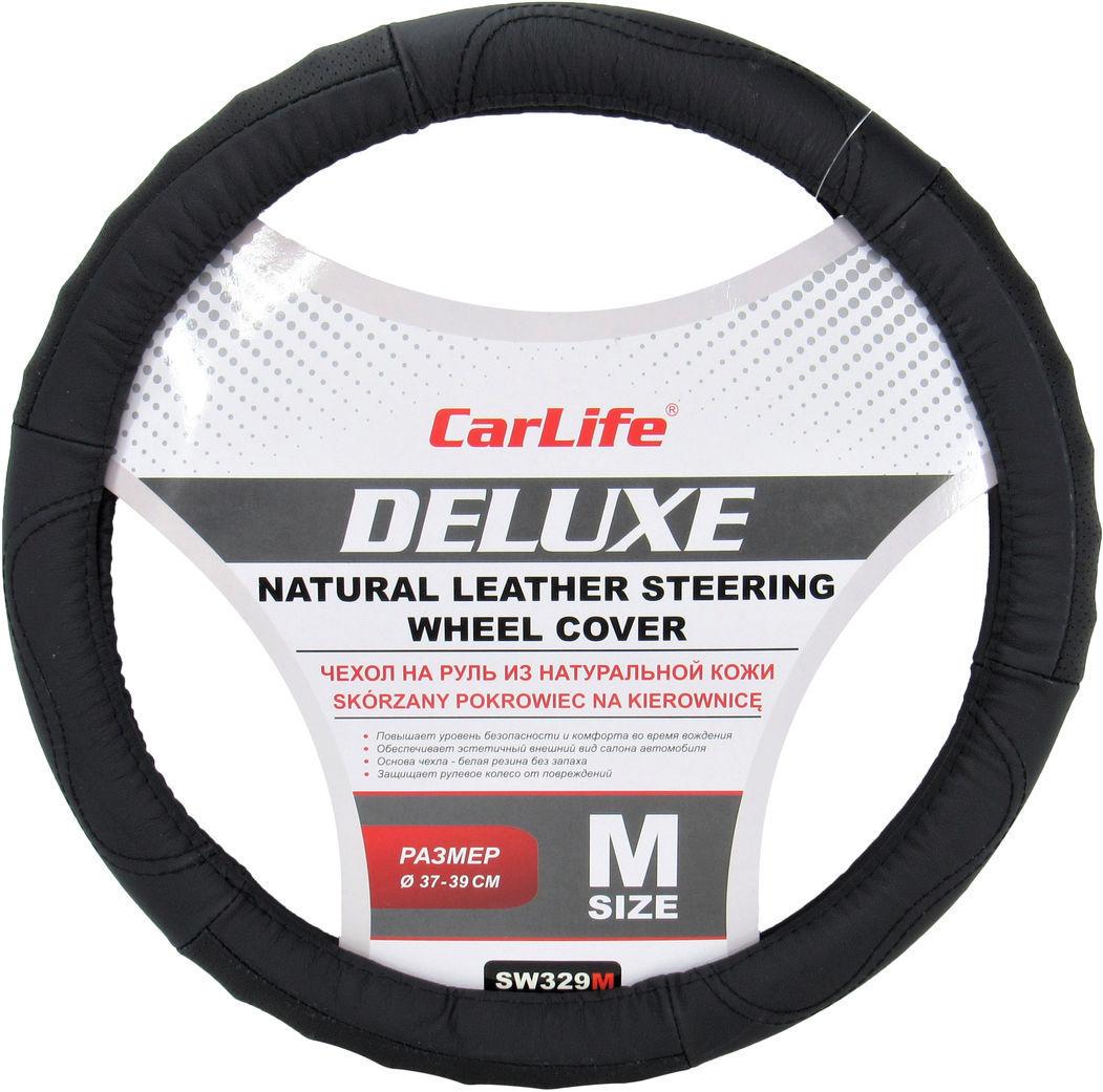 Чехол на руль CarLife M 37-39 см Черный (0300442)