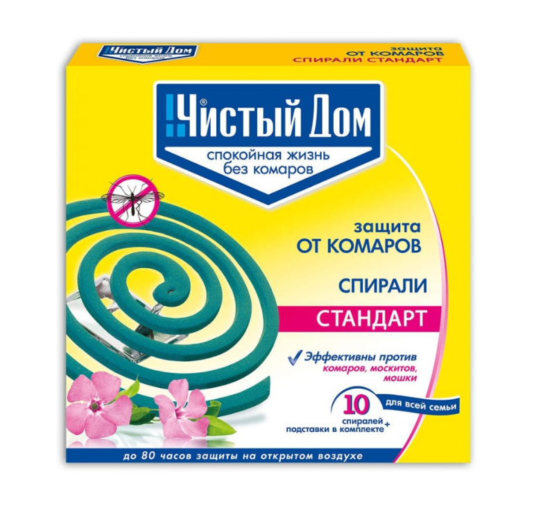 Спіралі від комарів Чистий Дім без запаху 10 шт. (32467)