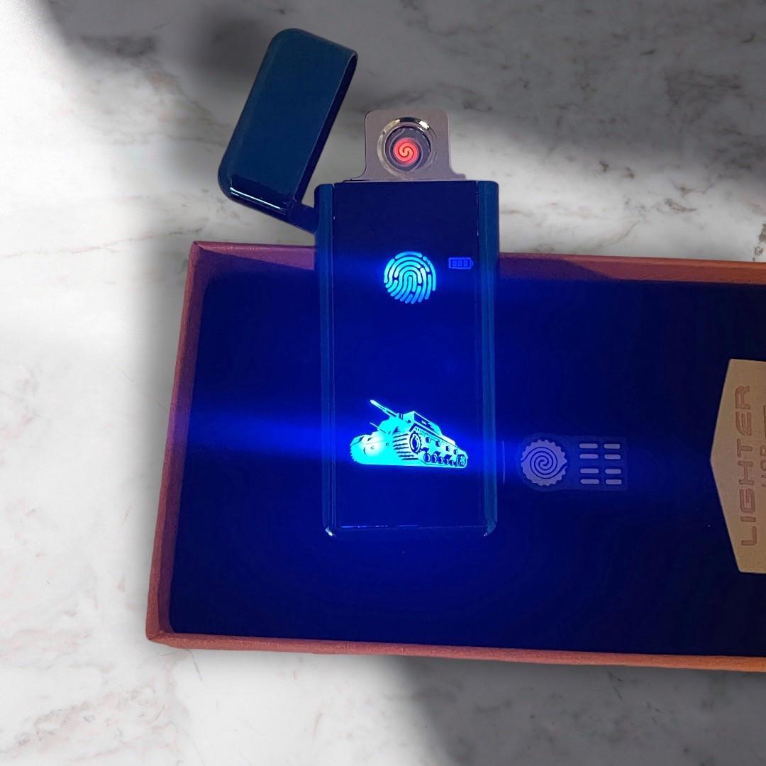 Зажигалка USB для военного изображение с подсветкой "Танк" (ЗП0002)