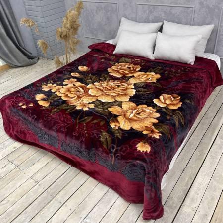 Покривало плюшеве Квіти велюрове євро 200х240 см Бордовий (П4К-al-cap-pled-0016) Покривало плюшеве Квіти велюрове євро 200х240 см Бордовий (П4К-al-cap-pled-0016)