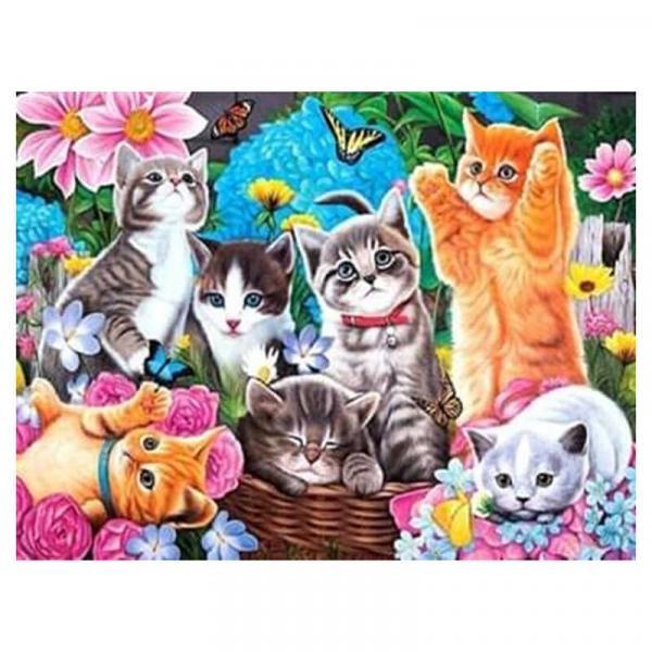 Алмазна мозаїка TK Group Кошенята в кольорах 40х30 см з рамкою в коробці (GB75500-mt)