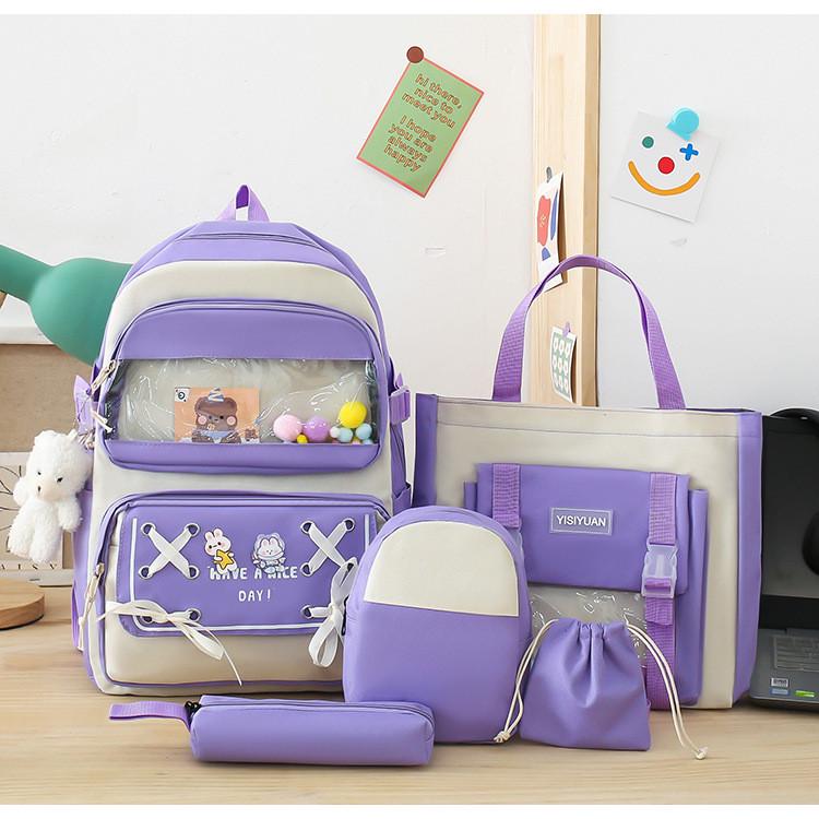 Школьный рюкзак для девочки 5в1 Trendy сумка-шопер/пенал/бананка 5-11 класса Сиреневый (1479165812)