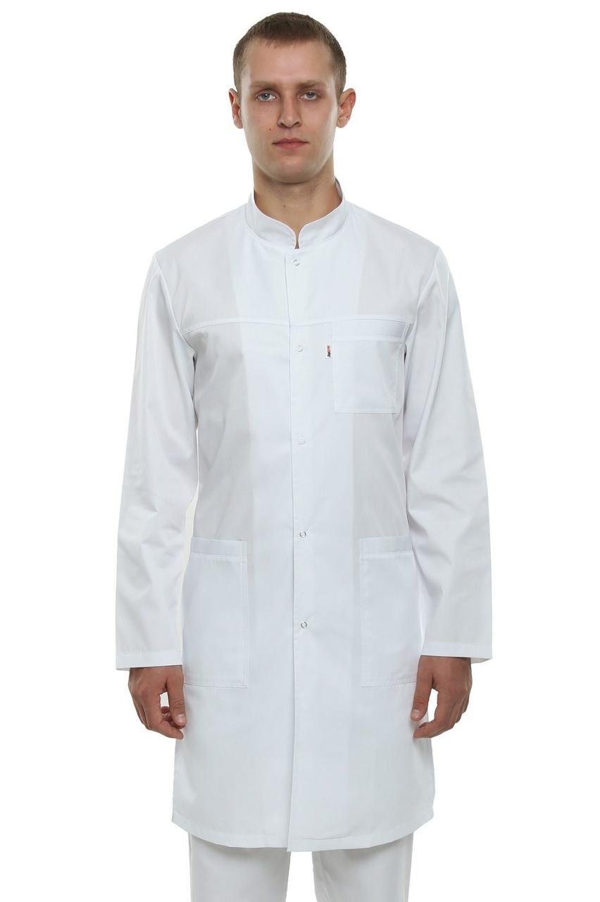 Халат чоловічий котоновий TopLine Берлін довгий рукав р. 50 Білий (11810-01-(50)