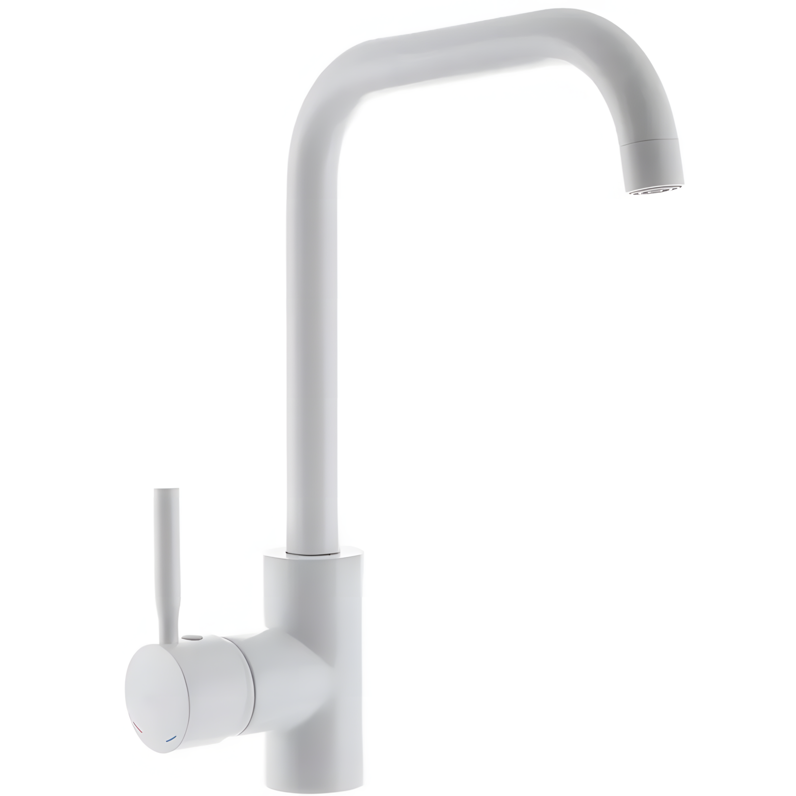 Кран на мийку на кухню з високим виливом одноважільний Haiba HANS-011-G латунь Білий (b-HB0818)