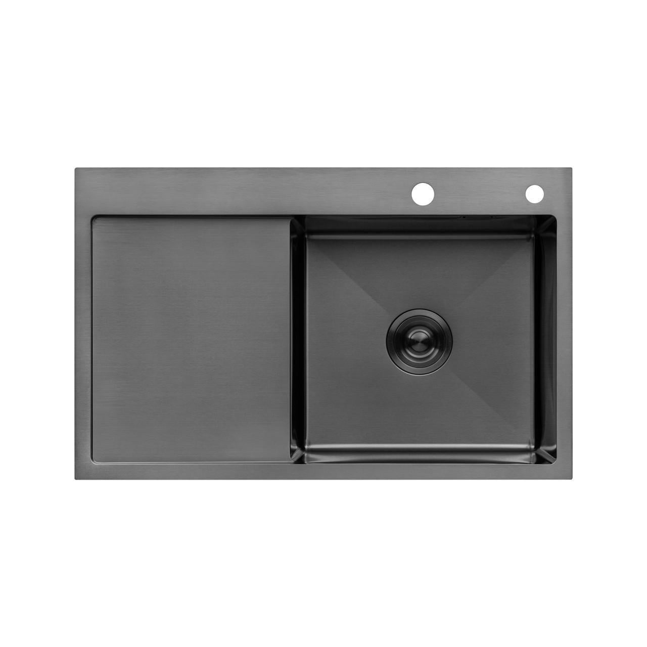 Мойка для кухни Kroner KRP Schwarze 7849RHM PVD 3,0/1,0 мм