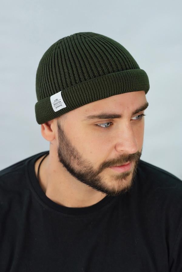 Шапка чоловіча з відворотом Монатік 5506 Темно-зелений (2351538565)