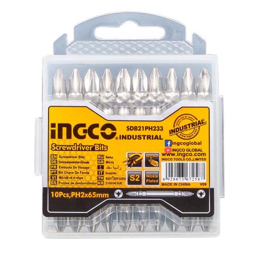 Биты двухсторонние INGCO S2 PH2х65 мм 10 шт. (000143278)
