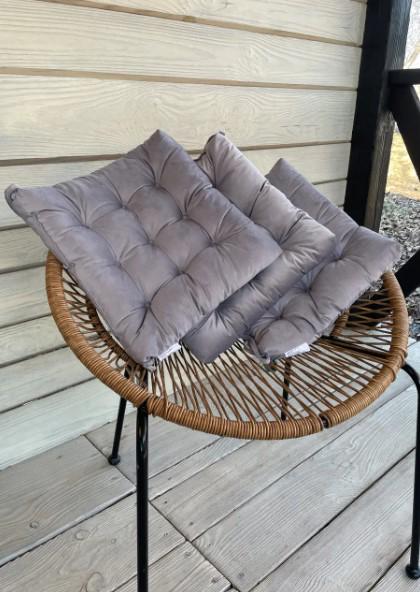 Подушка на стул Decorator Velour 40х40х5 см Сиренево-серый (84-104) - фото 7 Подушка на стул Decorator Velour 40х40х5 см Сиренево-серый (84-104) - фото 7