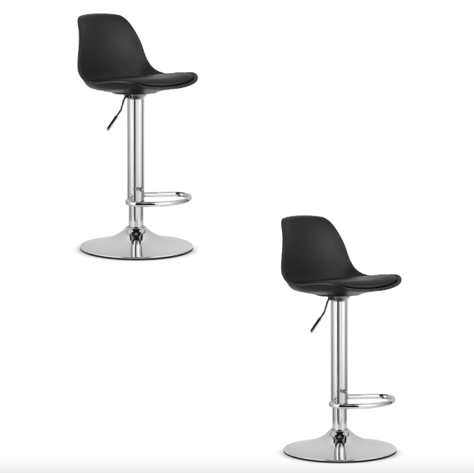 Барный стул Leobert Hoga со спинкой 2 шт. Черный