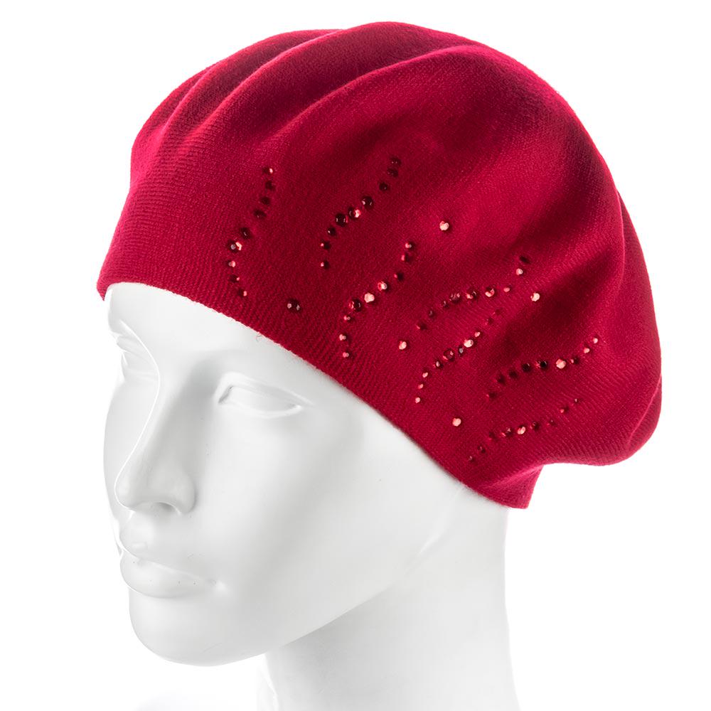 Берет женский Zolly ZH235 полушерстяной тонкой вязки двойной Красный (117699)