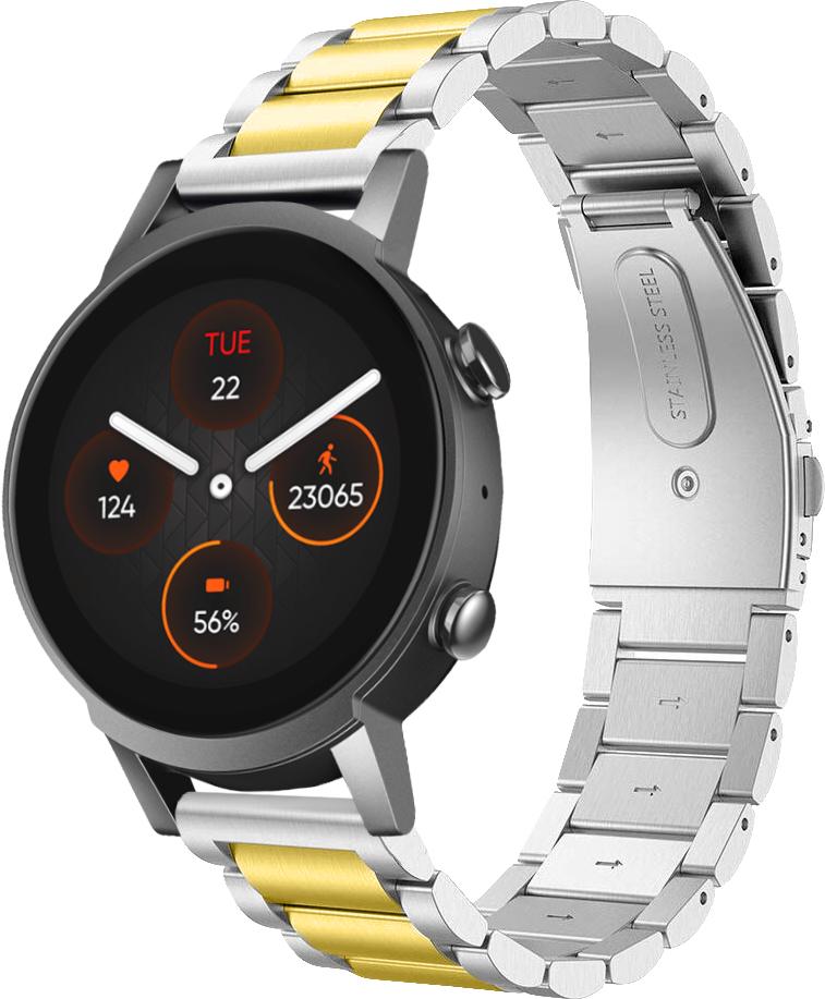 Металлический Ремешок Shain Line для Mobvoi TicWatch E3 Silver Gold (28130-67)