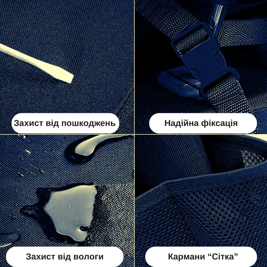 Органайзер автомобільний на спинку сидіння 8 секцій 60х42 см Синій - фото 2 Органайзер автомобільний на спинку сидіння 8 секцій 60х42 см Синій - фото 2