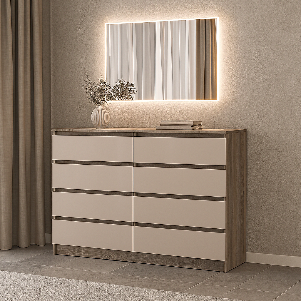 Комод К9 8Я SENAM 980х1600х430 мм корпус ДСП Дуб Вінтаж Оксид фасад ДСП Кашемір Комод К9 8Я SENAM 980х1600х430 мм корпус ДСП Дуб Вінтаж Оксид фасад ДСП Кашемір