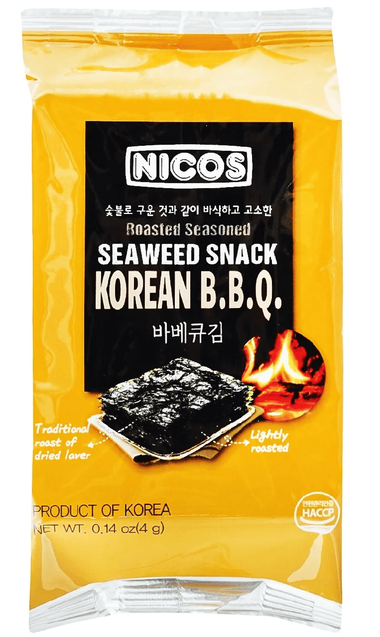Чипсы из морских водорослей Nicos Seaweed Snack Korean BBQ 4 г (2687082960)