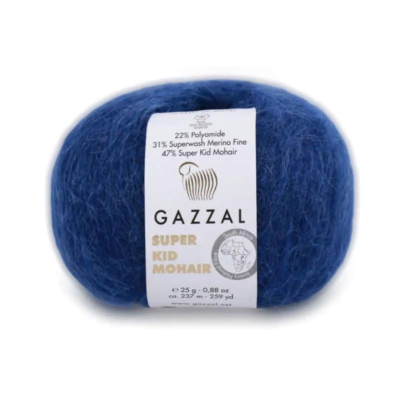 Пряжа Gazzal Super Kid Mohair 64417 Синий