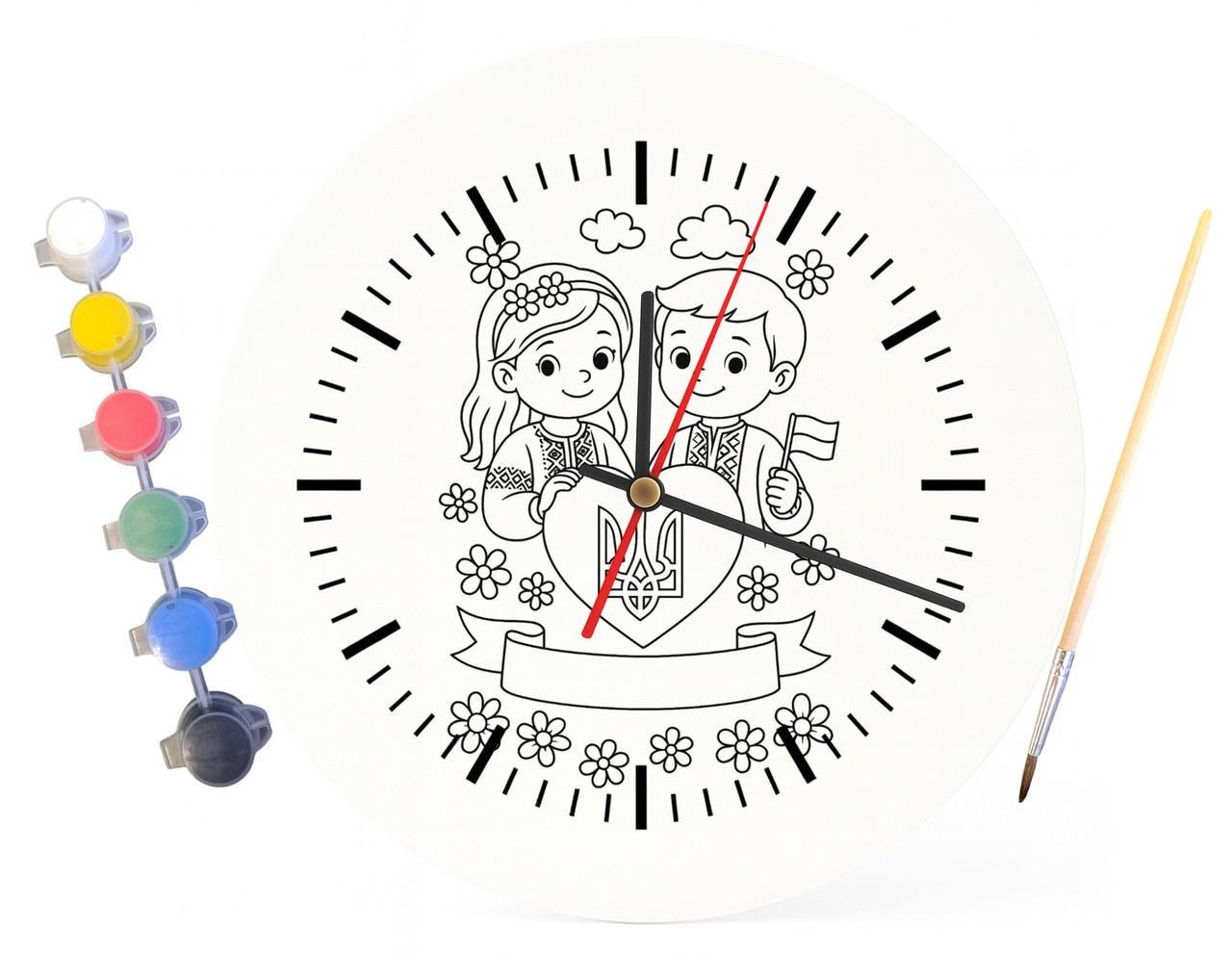 Детский набор для творчества часы раскраска Я люблю Украину 30 см (Г0061) - фото 4 Детский набор для творчества часы раскраска Я люблю Украину 30 см (Г0061) - фото 4