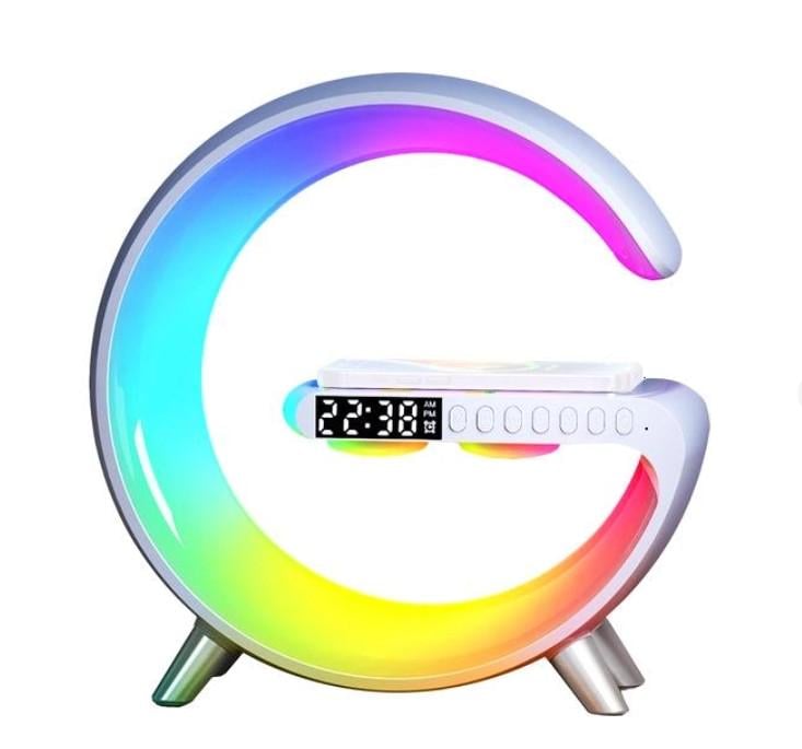 Ночник Smart RGB Light Sound lamp 15W с беспроводной зарядкой и Bluetooth-колонкой Белый (14446486)