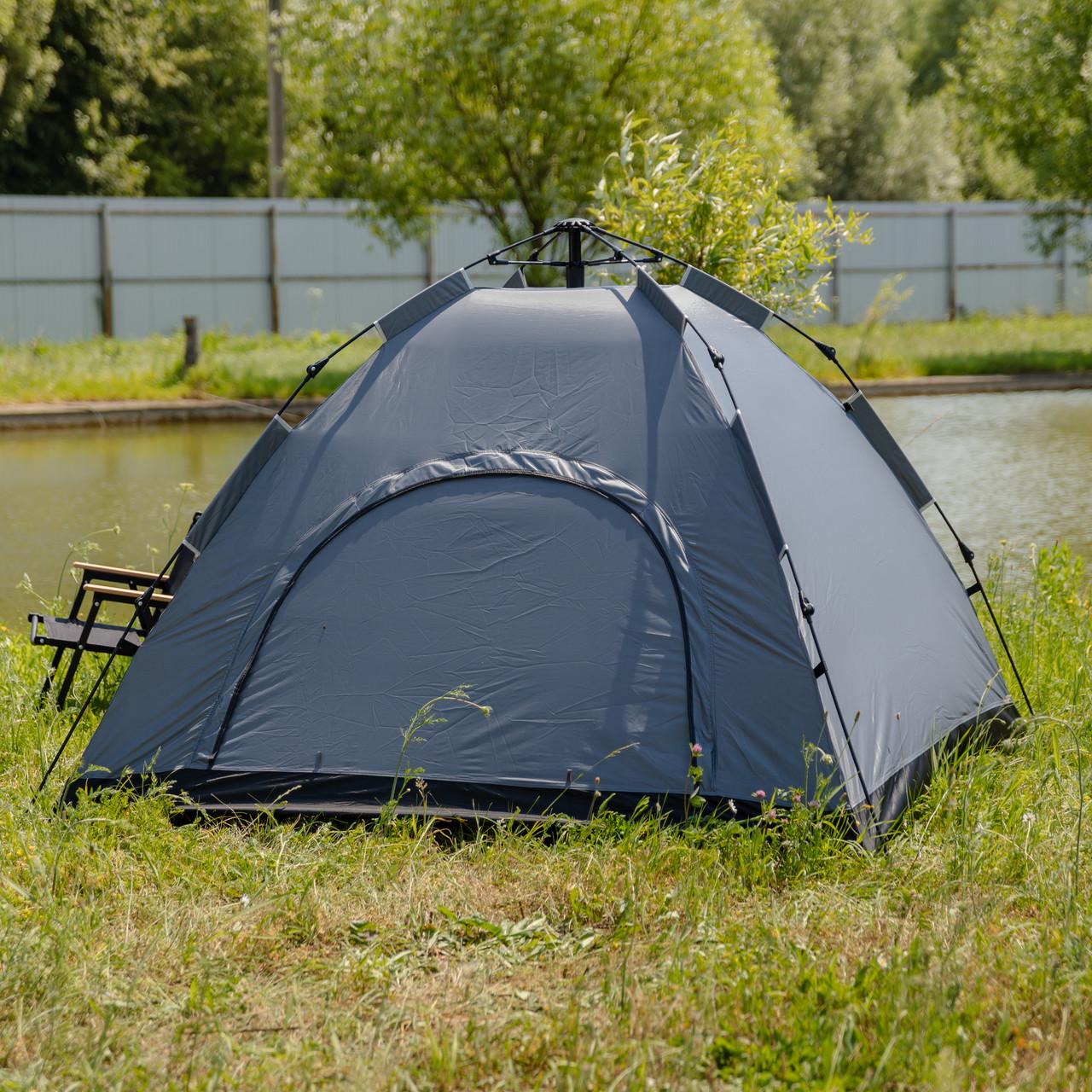 Палатка кемпинговая LU-019G автоматическая для рыбалки/похода туристическая 2x2 м Серый (7460)