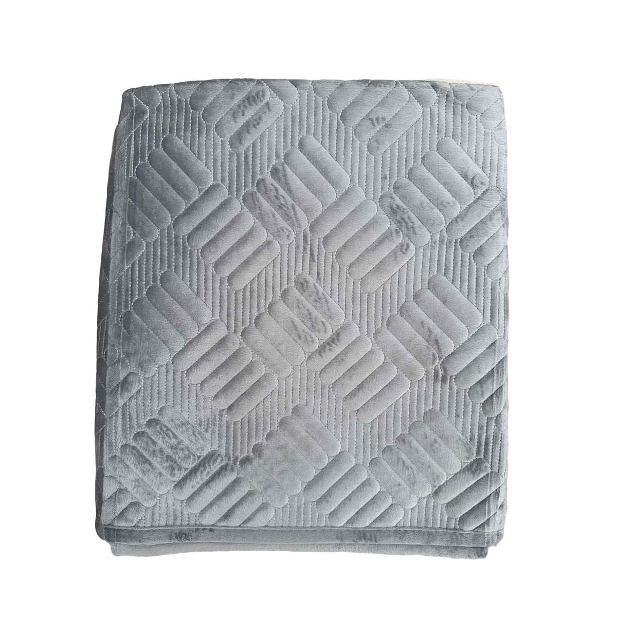 Покрывало велюровое Koloco 3 шт. Серый (41015) - фото 1 Покрывало велюровое Koloco 3 шт. Серый (41015) - фото 1