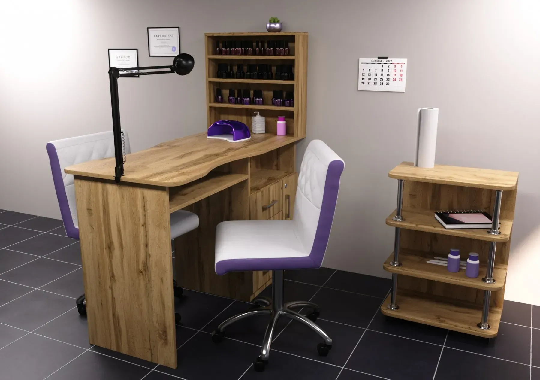 Стол маникюрный Kontinent СМ-1 правый 1230х550х1264 мм Дуб Аппалачи (29060015) - фото 3 Стол маникюрный Kontinent СМ-1 правый 1230х550х1264 мм Дуб Аппалачи (29060015) - фото 3