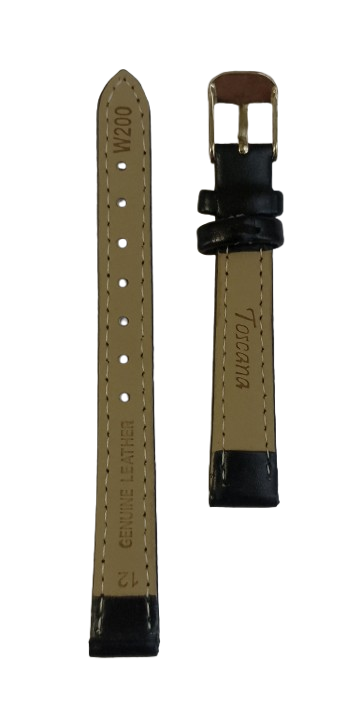 Ремінець для годинника Toscana гладкий шкіряний 12 мм Чорний (3602) - фото 2 Ремінець для годинника Toscana гладкий шкіряний 12 мм Чорний (3602) - фото 2