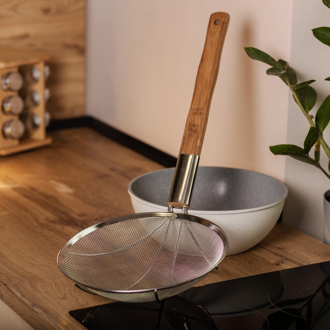 Шумівка павук для вока та фритюру 28 см (HP-19-19-28CM) - фото 7 Шумівка павук для вока та фритюру 28 см (HP-19-19-28CM) - фото 7