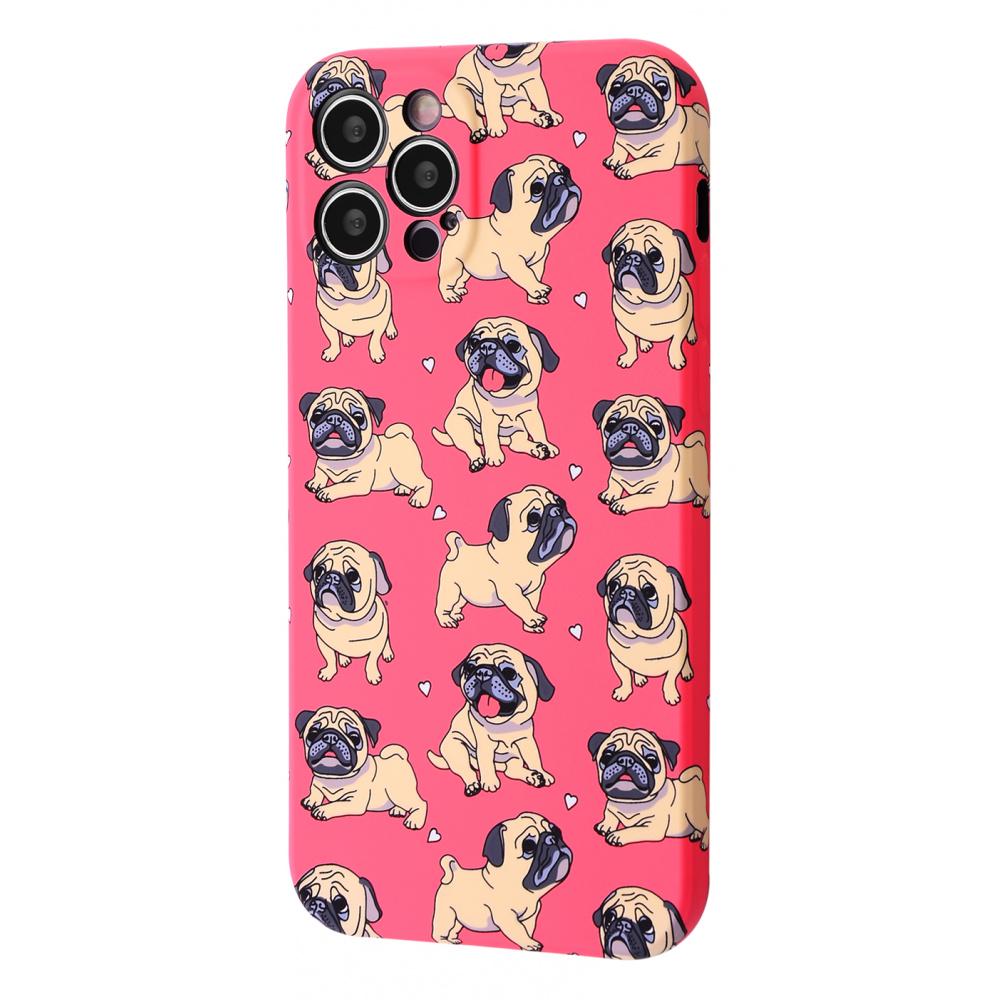 Чехол WAVE NEON X LUXO Cute Series iPhone 13 мопс розовый Розовый С рисунком