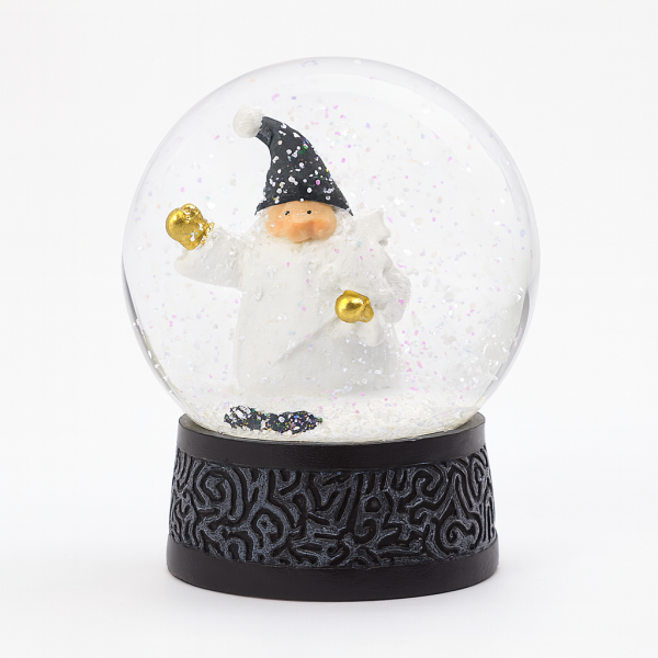 Статуэтка декоративная новогодняя музыкальная Стеклянный шар Санта Клаус 10х10х15 см