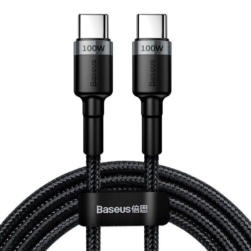 Кабель Baseus CATKLF-ALG1 Cafule Cable Type-C to Type-C 100W 2 м Black/Grey - фото 1