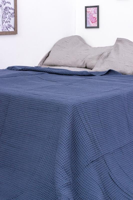 Покривало вафельне Носи Своє 200х230 см Синій (59172) Покривало вафельне Носи Своє 200х230 см Синій (59172)