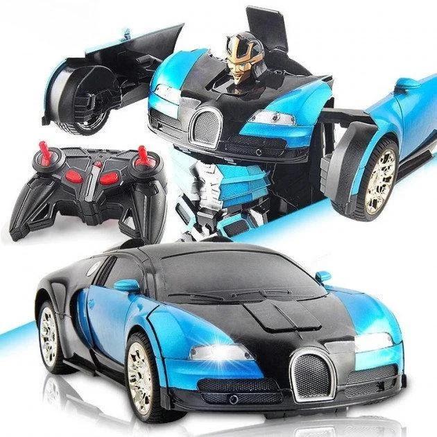 Машинка трансформер Bugatti Car Robot радіокерована Синій (1411822054) - фото 5