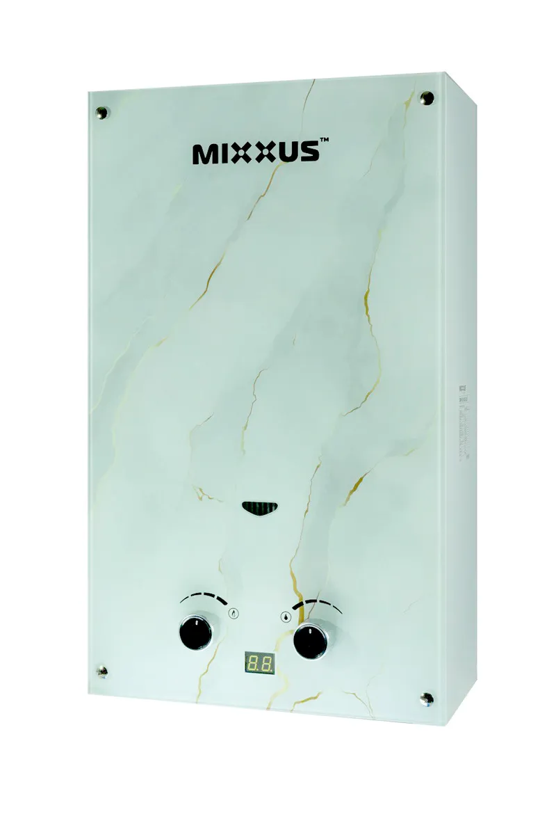 Газовая колонка MIXXUS GWH-0510 BASIC GLASS дымоходная 10 л/мин панель из стекла с рисунком (WH0026)