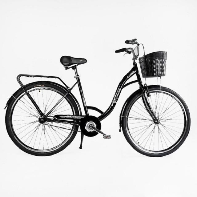 Велосипед міський Corso Fortuna з кошиком та багажником 28" Black (162269)