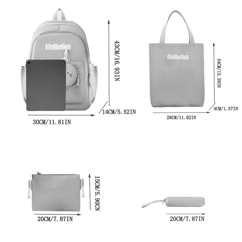 Школьный рюкзак для девочки Hello Cat 5в1 5-11 класс Голубой (27668053) - фото 9 Школьный рюкзак для девочки Hello Cat 5в1 5-11 класс Голубой (27668053) - фото 9