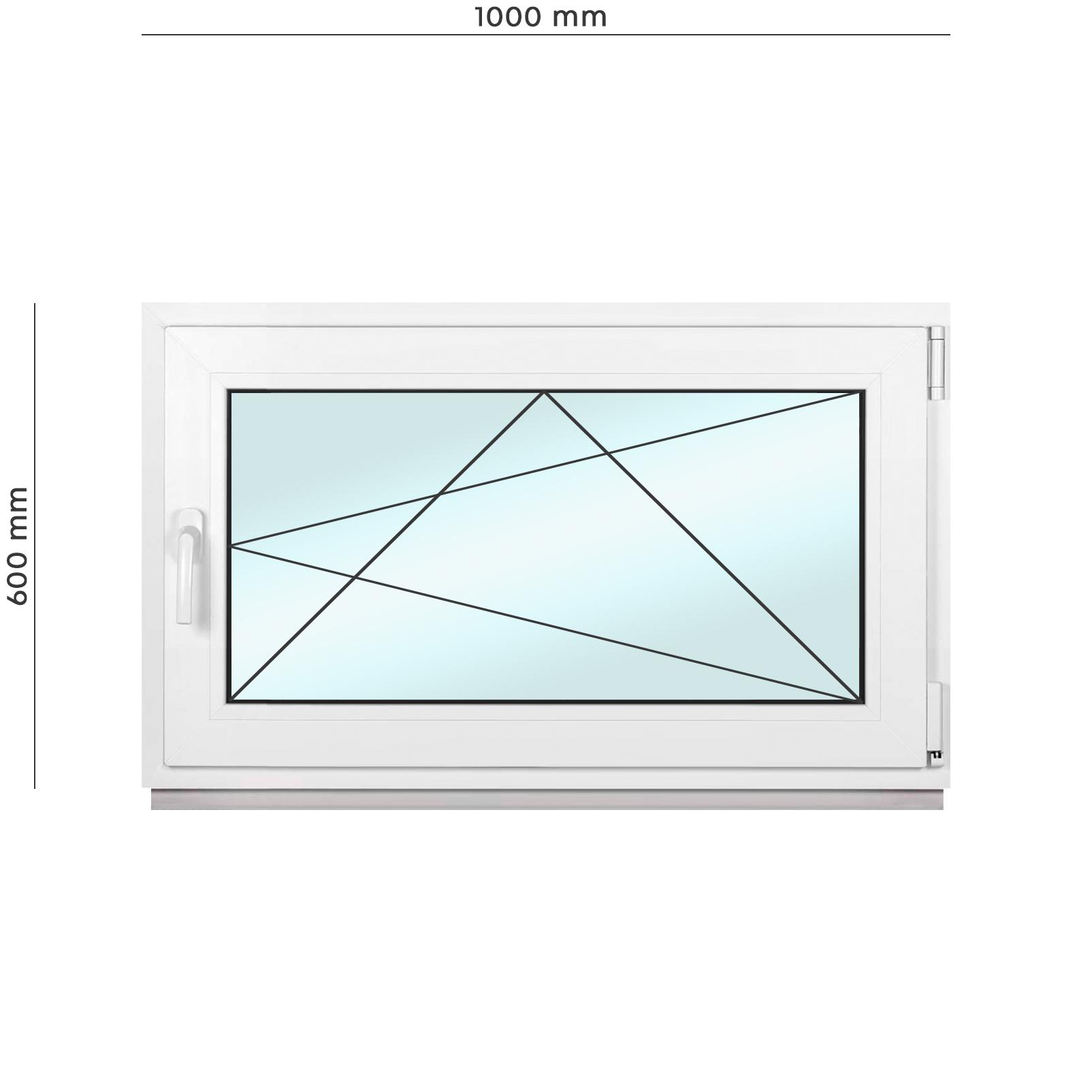 Окно металлопластиковое Framex поворотно-откидное с правым открытием 1000х600 мм Белый - фото 2