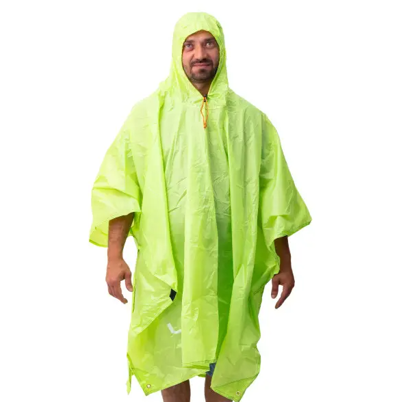 Дощовик-пончо захисний з капюшоном One size Яскраво-зелений (LU-029M) - фото 2