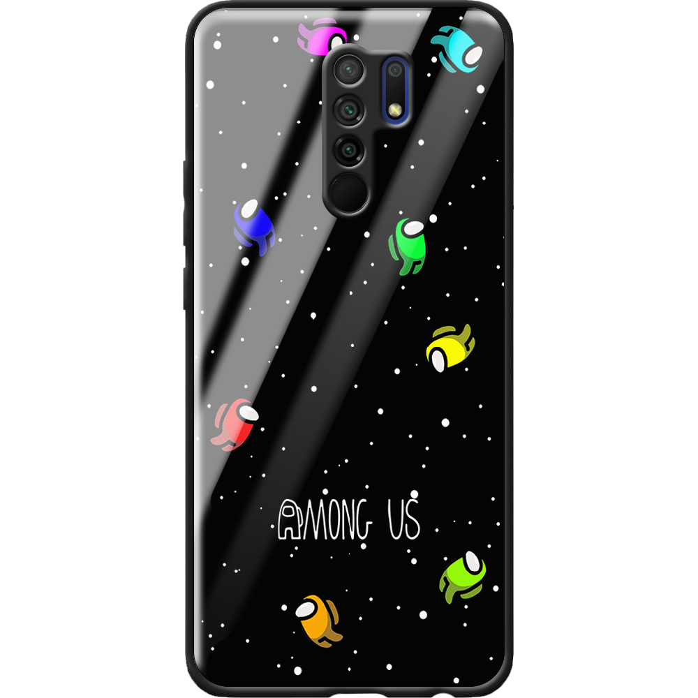 Чохол Boxface Xiaomi Redmi 9 Among Us Invisible Чорний силікон зі склом (40233-bk76-40865) - фото 1