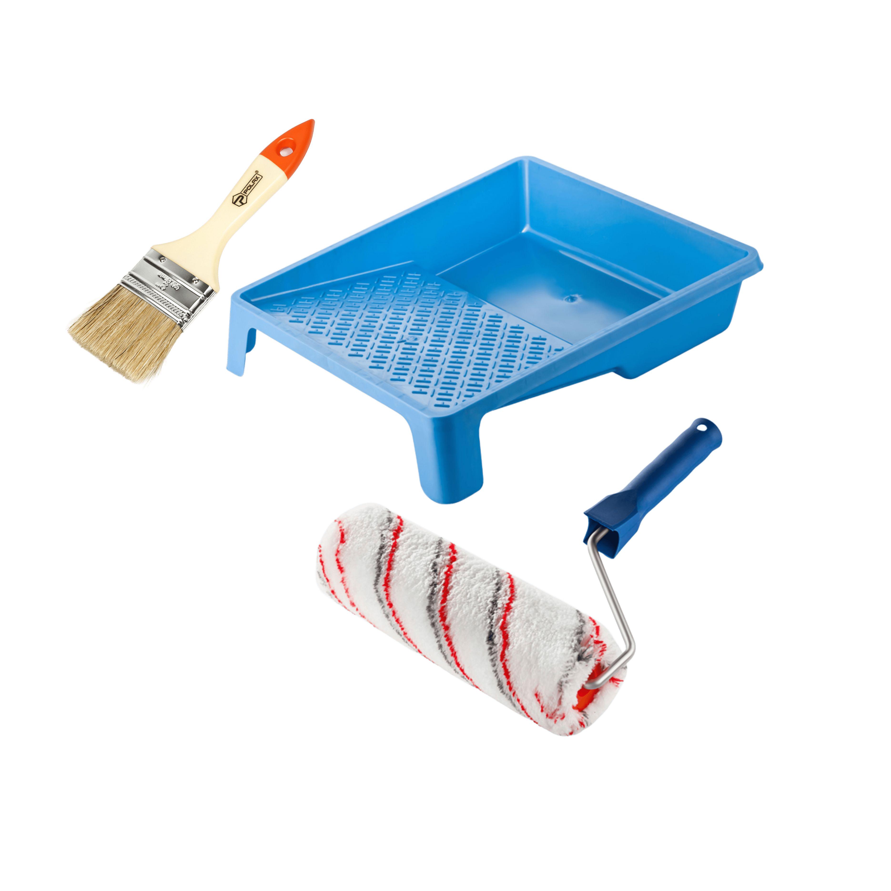 Валик Стандарт Мультиколор 250х58 мм с ручкой ванночка и кисточка (770-225)