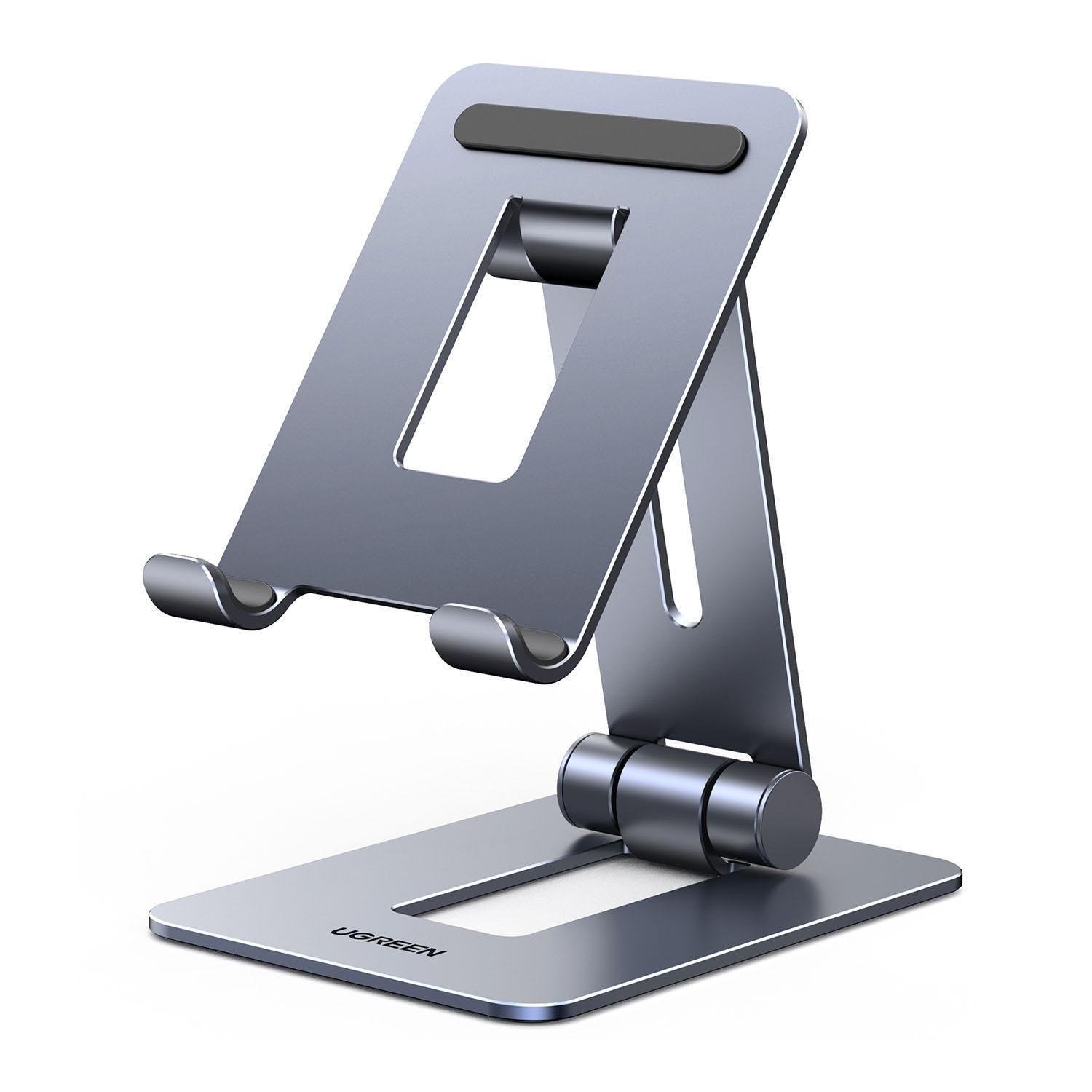 Подставка для телефона/планшета UGREEN настольная металлическая складная алюминиевая Серый (15608)