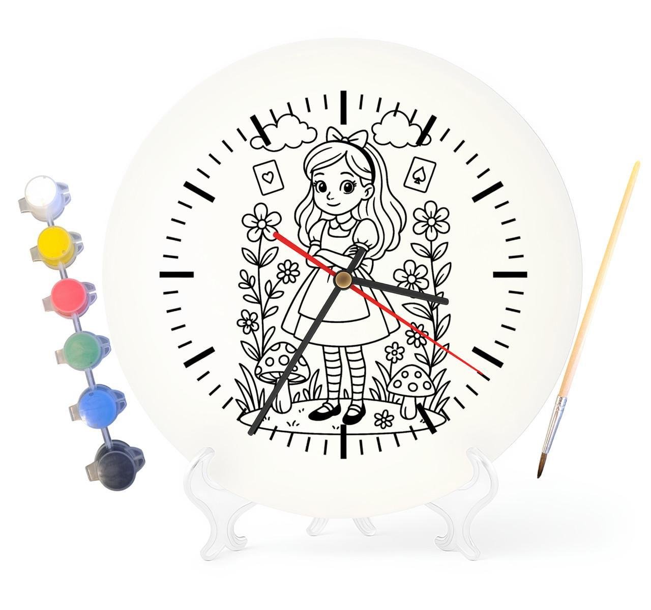 Детский набор для творчества часы-раскраска по мотивам Алиса в Стране чудес Льюис Кэрролл 30 см (Г0039)