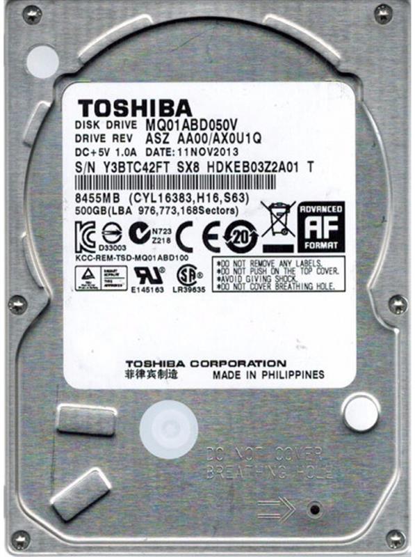 Жорсткий диск TOSHIBA HDD 2,5" SATA 500GB 5400rpm/8MB (MQ01ABD050V)