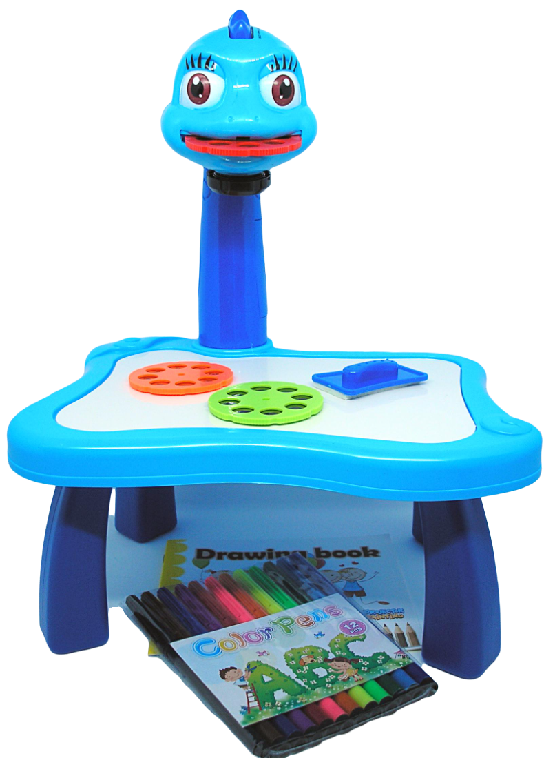 Проектор для рисования столик синий со световыми еффектами музыкой слайдами маркерами Проектор для рисования столик синий со световыми еффектами музыкой слайдами маркерами