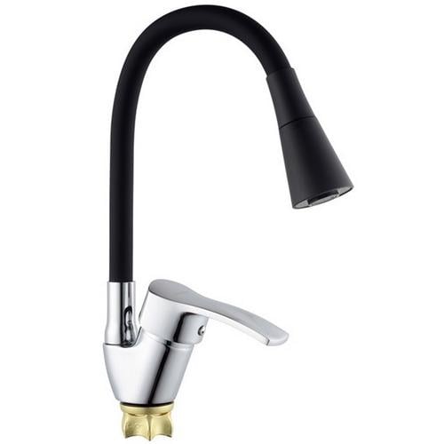Смеситель для кухни Champion Yub 011-279 MI6424 с гибким изливом Черный (237528)