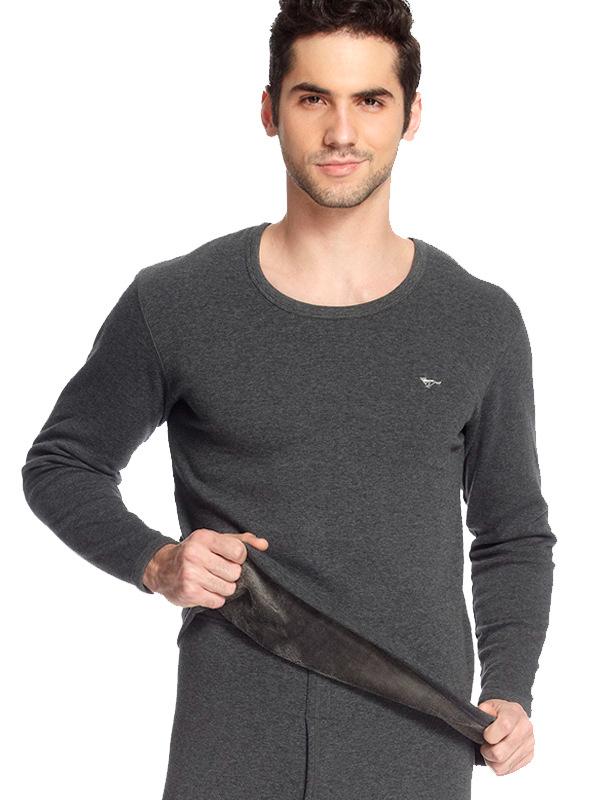 Термобелье мужское хлопковое комплект кальсоны и кофта с мехом -5-20°С L Серый - фото 2 Термобелье мужское хлопковое комплект кальсоны и кофта с мехом -5-20°С L Серый - фото 2