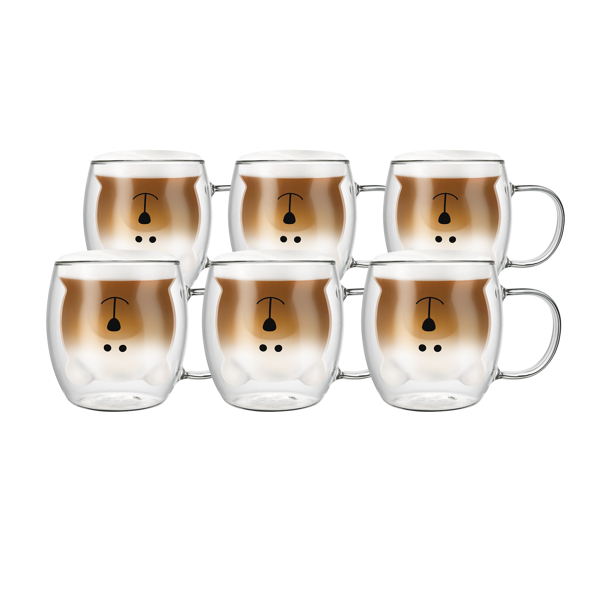 Набор чашек Ari&Ana стеклянных двойная стенка 6х250 мл Прозрачный (24469013)