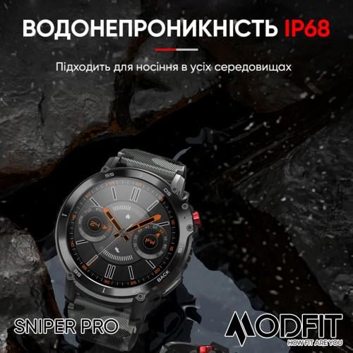 Смарт-годинник Modfit Sniper Pro All водонепроникний Black (18175106) - фото 10