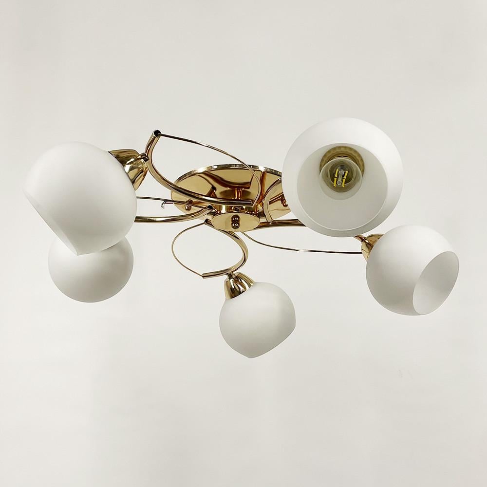 Люстра на 5 плафонов Белый/Золотой (91061/5 GD)