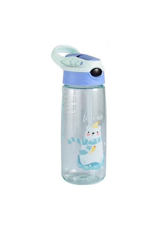 Бутылка для воды Tumbler Мишка с трубочкой 500 мл Голубой (404782) Бутылка для воды Tumbler Мишка с трубочкой 500 мл Голубой (404782)