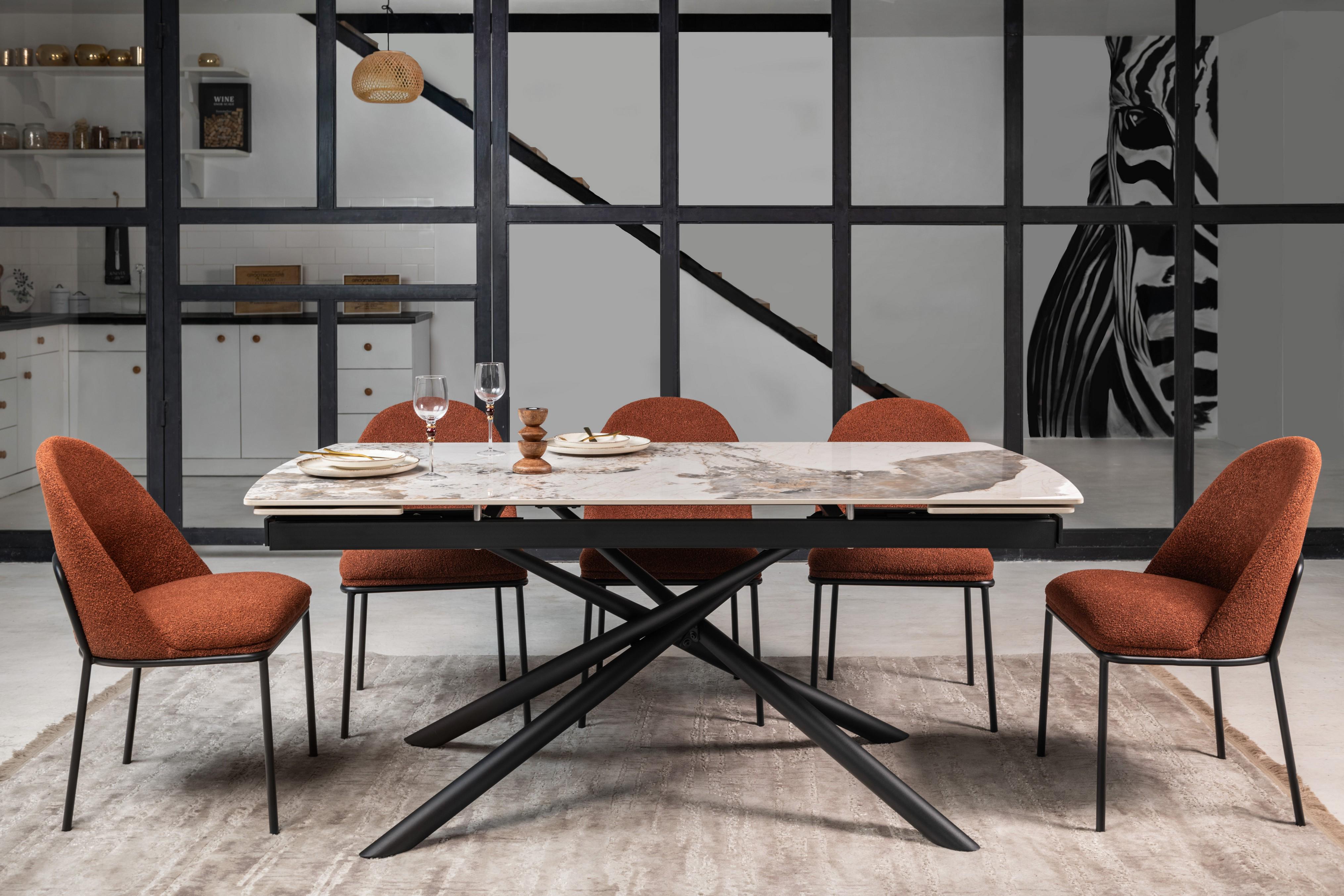 Стол обеденный раздвижной Vetro Mebel Пино 1800-2400x900x760 мм Патагония/Черный (TМL-1200) - фото 7